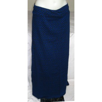 jupe longue et droite noire et bleue