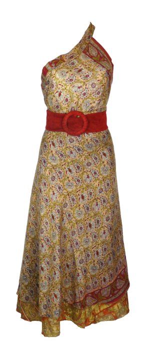 Jupe longue en soie crème et motif floral et bordeaux kaki et