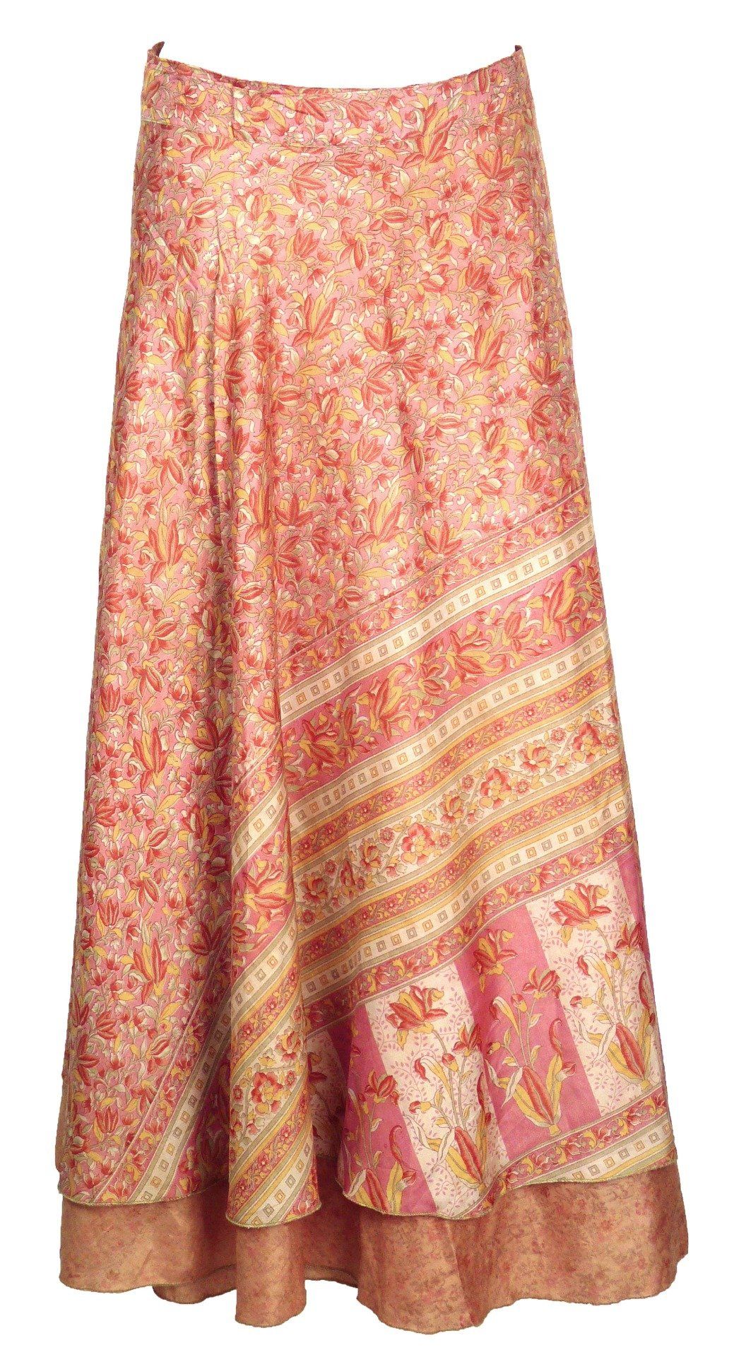 Jupe longue en soie aux tons pastels