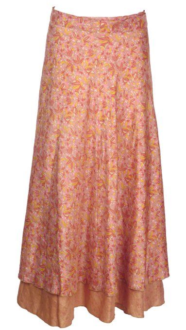 Jupe longue en soie aux tons pastels
