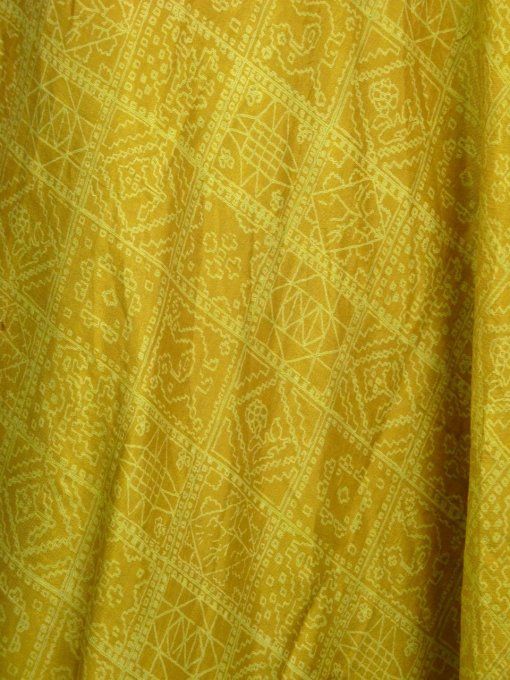 Jupe longue en soie jaune et noire
