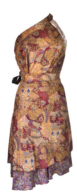 Jupe mi longue en soie decor floral