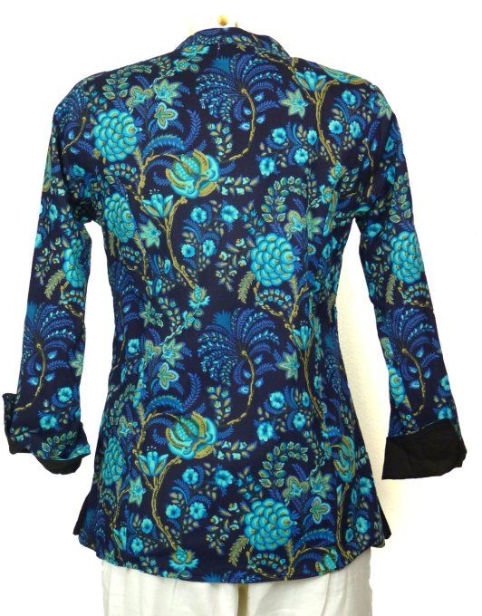 Veste en coton bleu et noir