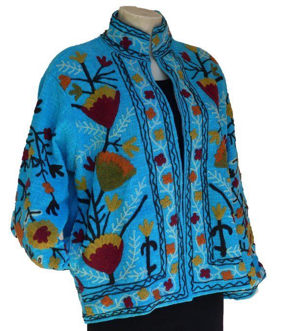Veste SUZANI bleu turquoise