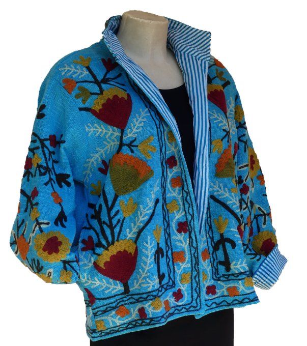 Veste SUZANI bleu turquoise