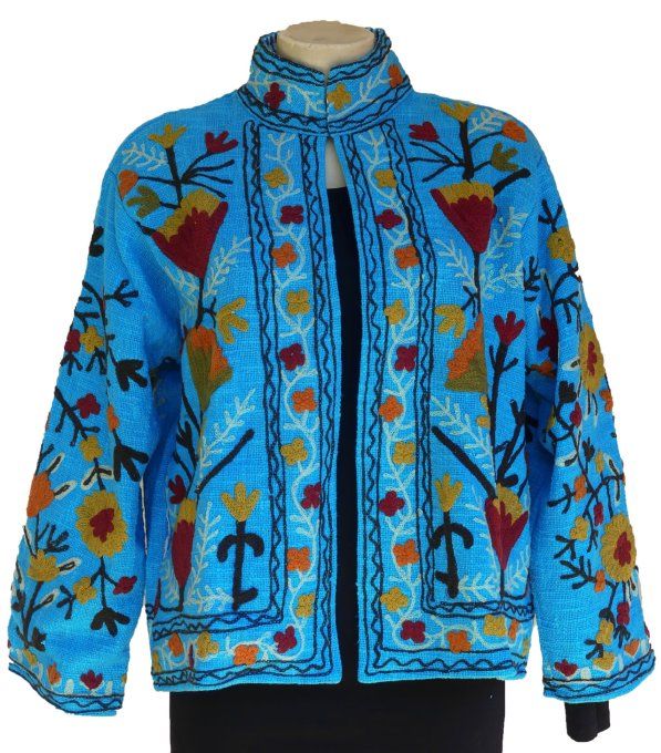Veste SUZANI bleu turquoise
